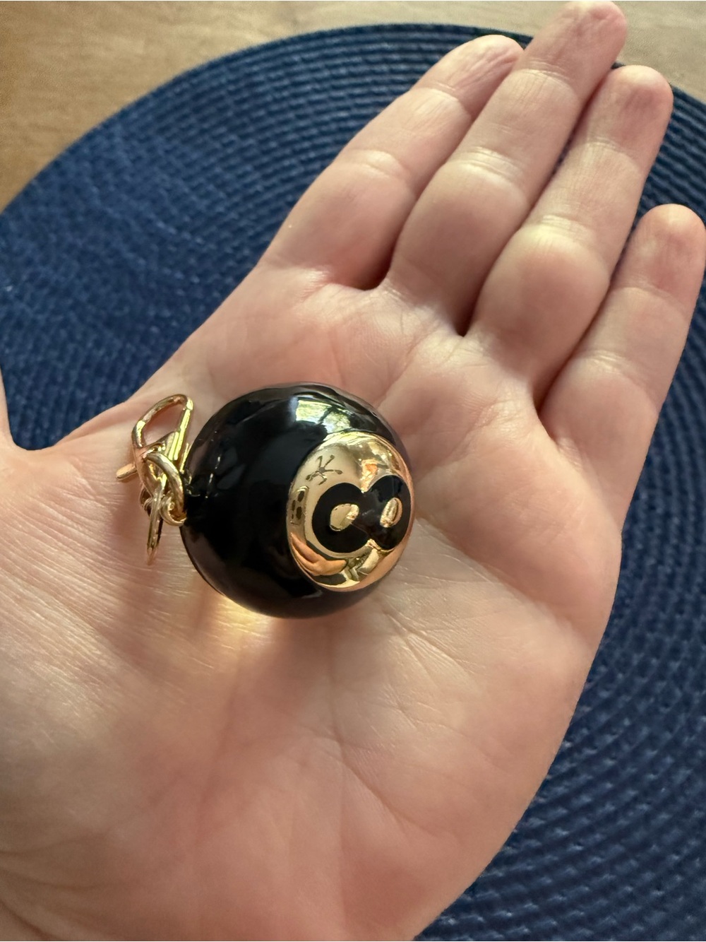 8-Ball Charm Keychain Kate Spade for Target - Black and Gold